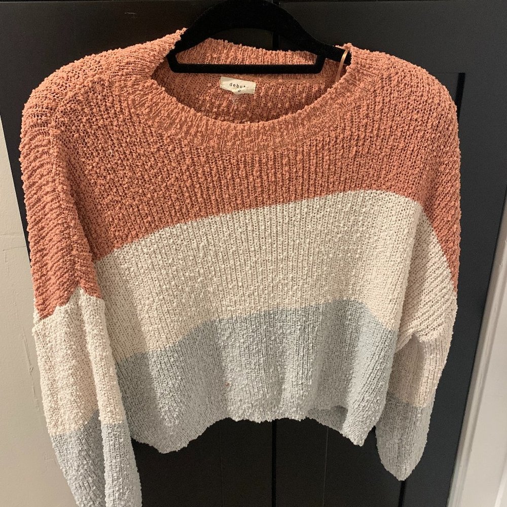 Women's Sweater - Pink, White and Blue